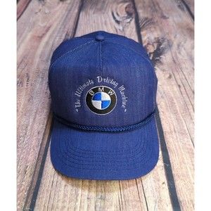 Vintage BMW The Ultimate Driving Machine Embroidered Denim Snapback Rope Cap